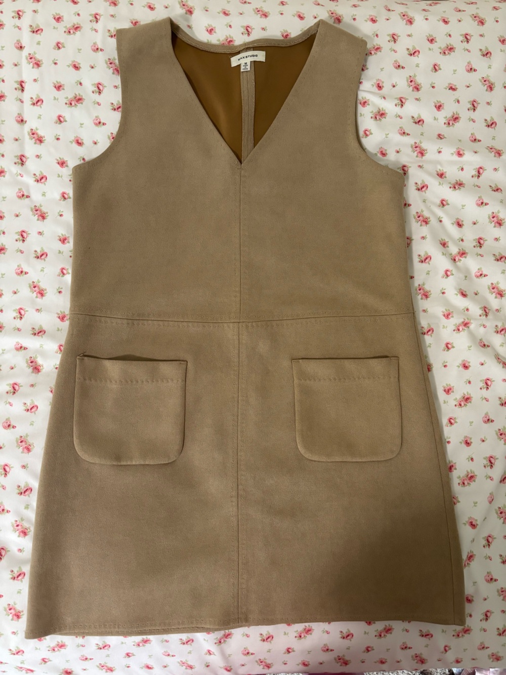 Max Studio Taupe Sleeveless Mini Dress